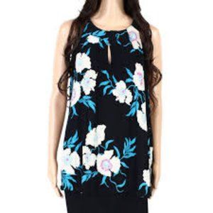 INC Floral Print Keyhole Halter Top